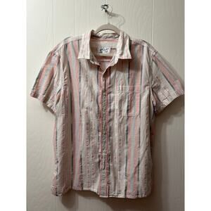 American Eagle XXL Men’s Beach/Paradise  Striped Cotton Short Sleeve Shirt